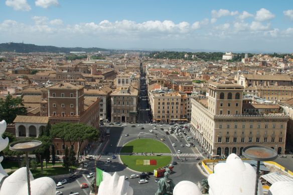 Rome on a warm, sunny day as seen from the Vittorio Emanuel II monument (aka The Wedding Cake)