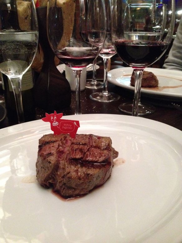 My beef entree at Cabana Las Lilias.