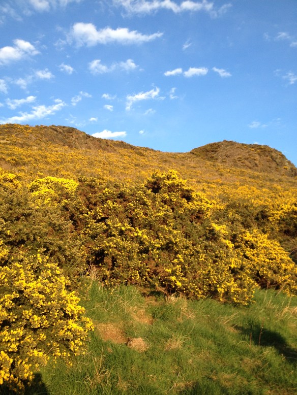 Climbing to Arthur's Seat in Holyrood Park.