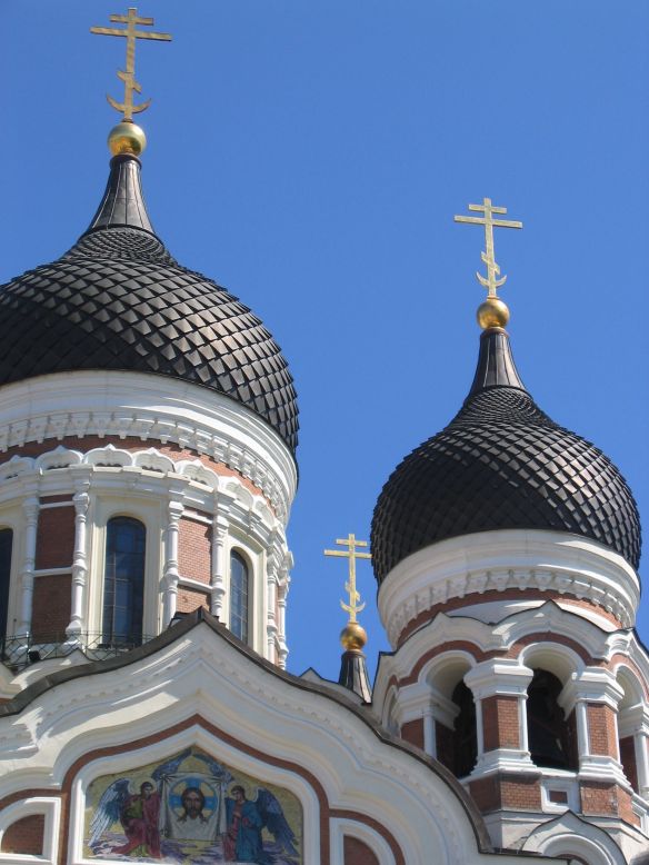 The domes of Alexander Nevsky Cathedral, Tallinn, Estonia.