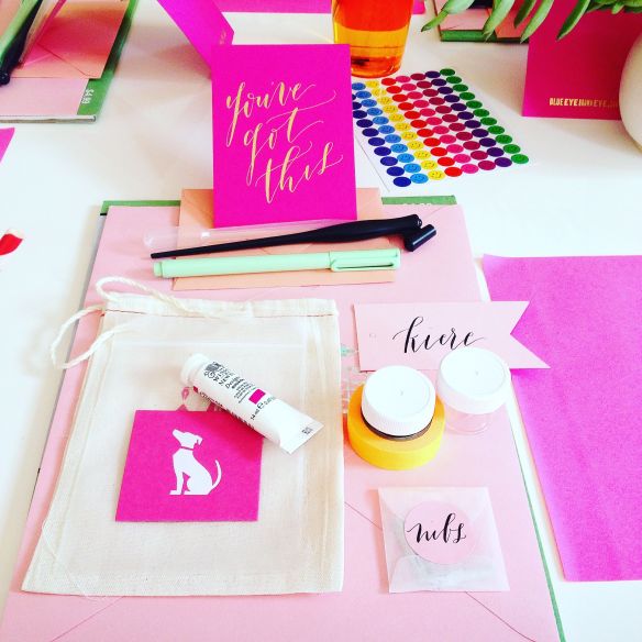 From Lauren Essl's Blue Eye Brown Eye introduction to calligraphy workshop at Design Love Fest in Downtown LA