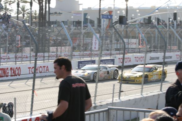 Racing Ford GT and a Corvette, 2008 (If only that guy was sitting!)