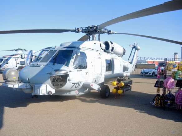 Naval helicopter at Naval Base Coronado during Fleet Week San Diego