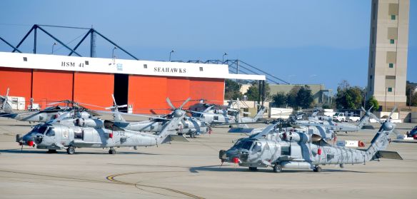 MH-60 Seahawk Naval Helicopters at Naval Base Coronado