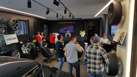 LA F1 Fans at Pirelli P Zero World to watch the USGP Formula 1 race