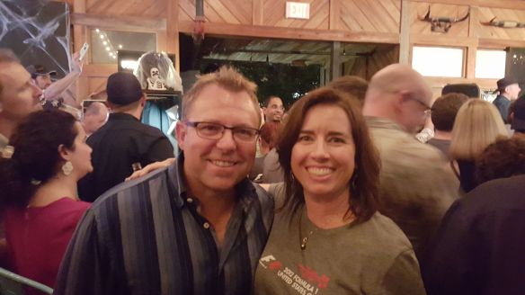 F1 on NBC Sports' Leigh Diffey and me at the Rattle Inn in Austin