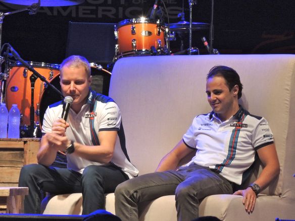 Williams Martini Racing Valterri Bottas and Felipe Massa at COTA Formula 1 Fan Fest