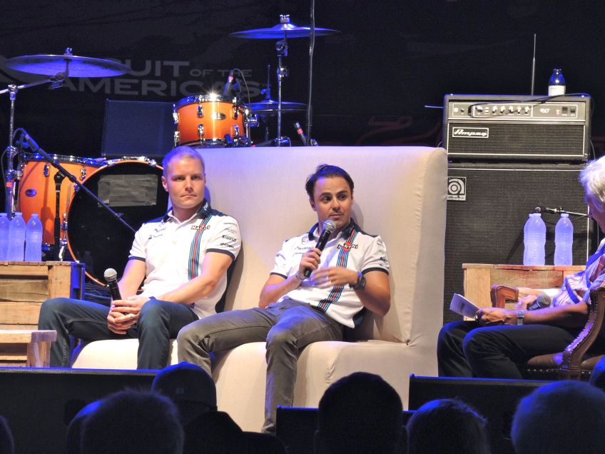 Williams Martini Racing Formula 1 drivers Valtteri Bottas and Felipe Massa at COTA Fan Fest