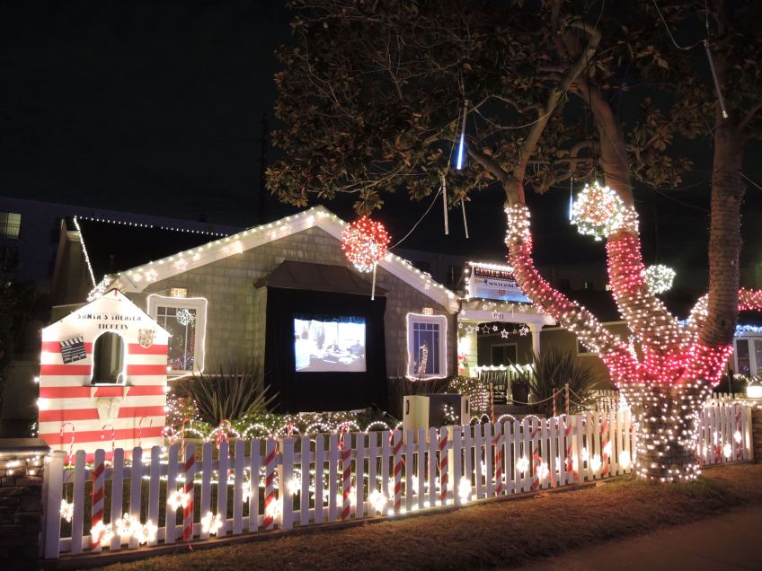 Santa's Theater on Candy Cane Lane in El Segundo, California