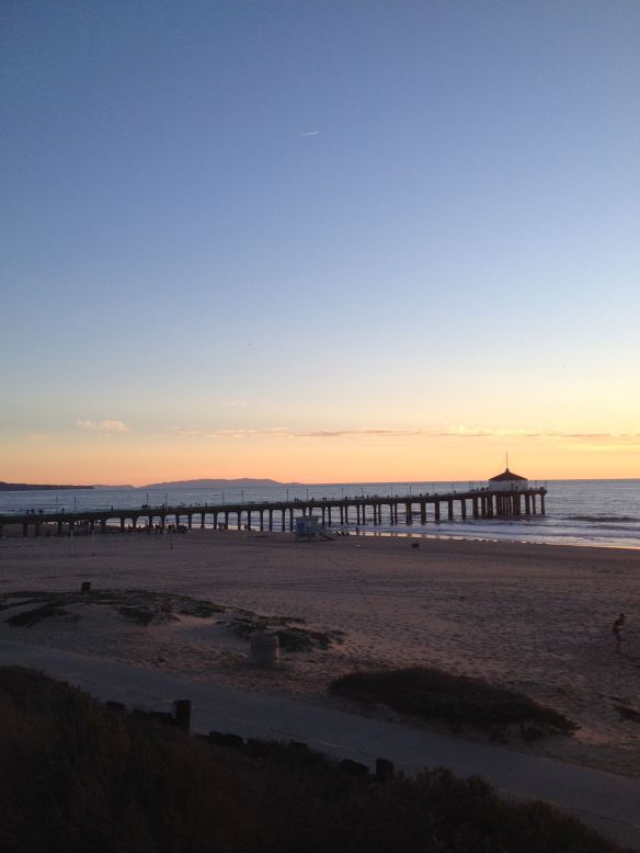 Manhattan Beach Pier with Catalina Island in the distance