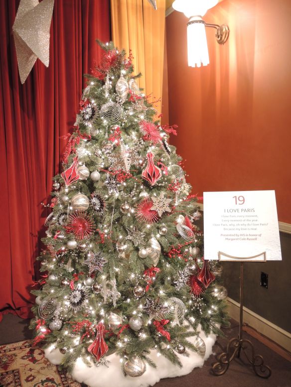 Paris Christmas tree in Cole Porter room at Indiana Historical Society Festival of Trees in Indianapolis