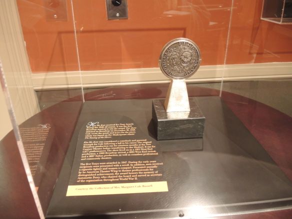 Cole Porter's Tony Award for Kiss Me Kate on display at Indiana Historical Society
