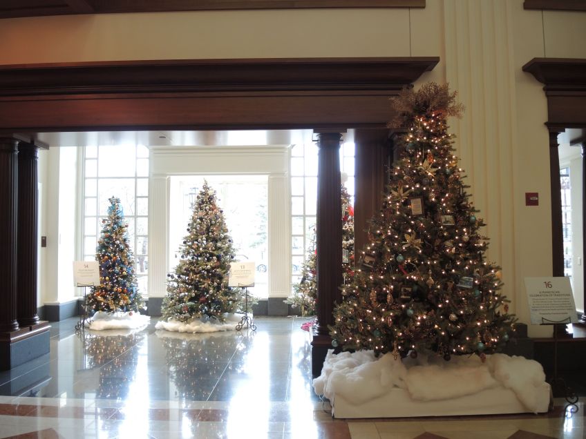 Christmas trees in the main hall at the Indiana Historical Society FOTRees in Indianapolis