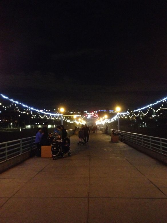 On the Manhattan Beach pier looking east to downtown Manhattan Beach