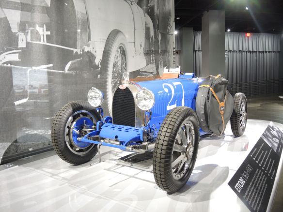 The 1925 Bugatti Type 35C Grand Prix on display at the Petersen Automotive Museum