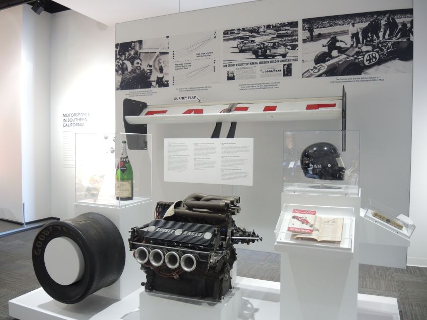 Dan Gurney Moet & Chandon magnum sprayed from 1967 24 Hours of Le Mans podium at Petersen Automotive Musuem