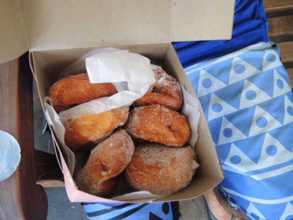 Malasadas from Leonard's bakery, honolulu, oahu, hawaii, august 2015